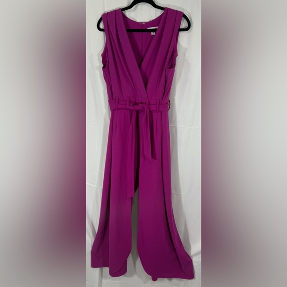 Shelby & Palmer Pink Sleeveless Jumpsuit with Tie Waist - Picture 1 of 11